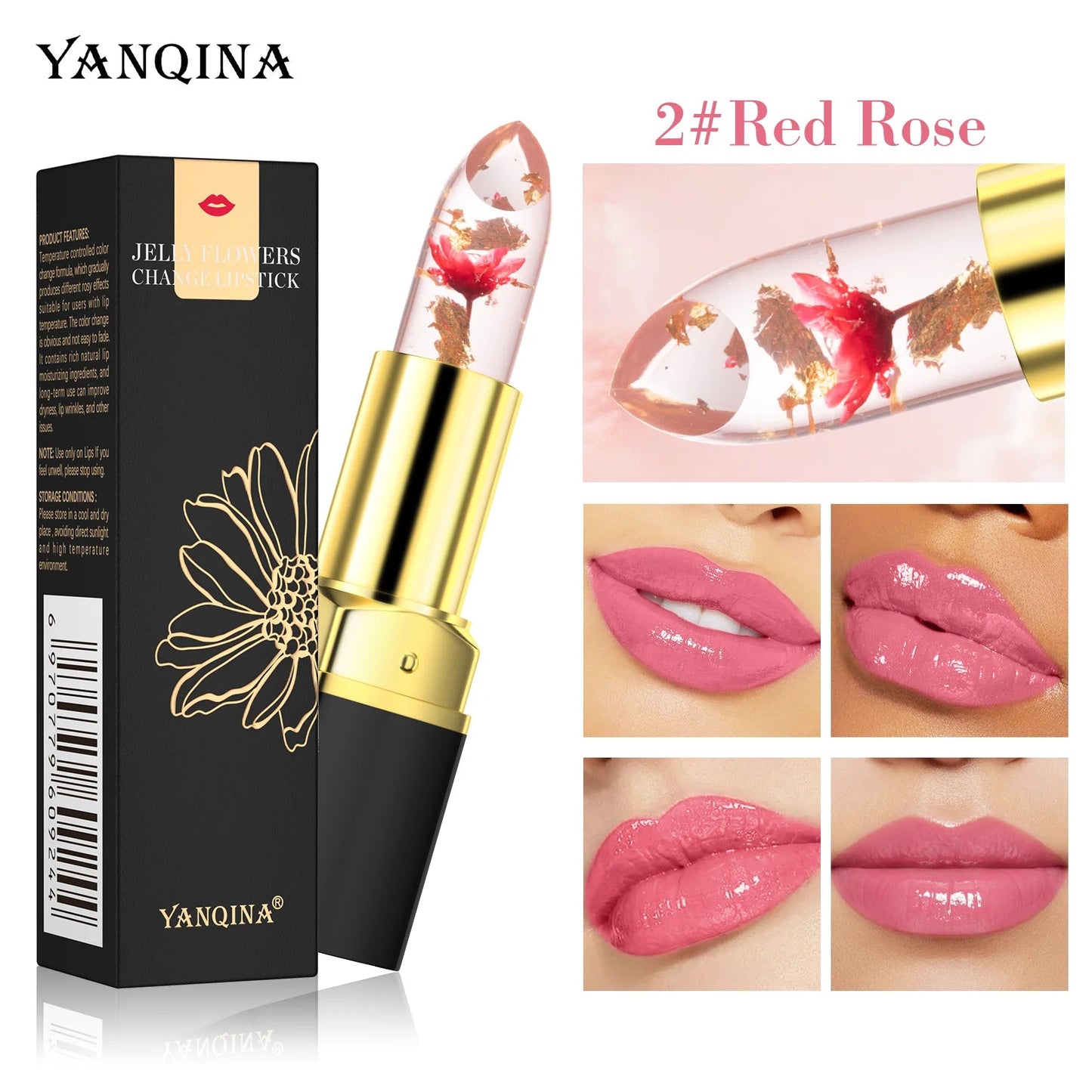 Baume à Lèvres Magique Fleur Cristal – Couleur Thermo-Réactive | Transparent, Longue Tenue & Ultra Hydratant🚚 Livraison rapide FelizShop