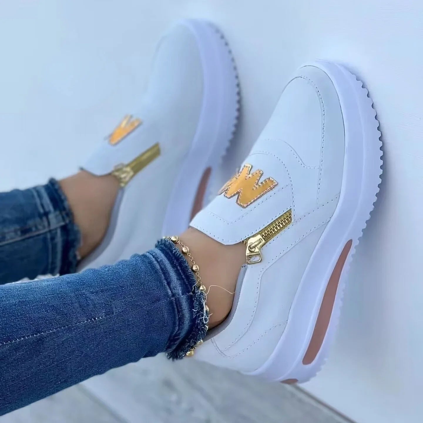 Chaussures à Semelle Épaisse pour Femme – Mocassins Mode Décontractés à Enfiler, Sneakers Tendance pour Ville, Loafers Sport Style Tennis🚚 Livraison rapide en 8 à 12 jours ouvrés depuis la France FelizShop