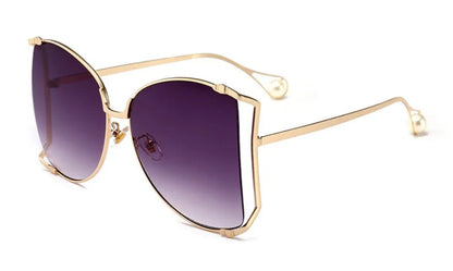 45476 Metal Square Gradient Sunglasses Men Women Pearl Decoration Brand Glasses Designer Fashion Male Female Shades 🚚 Livraison rapide en 8 à 12 jours ouvrés depuis la France FelizShop