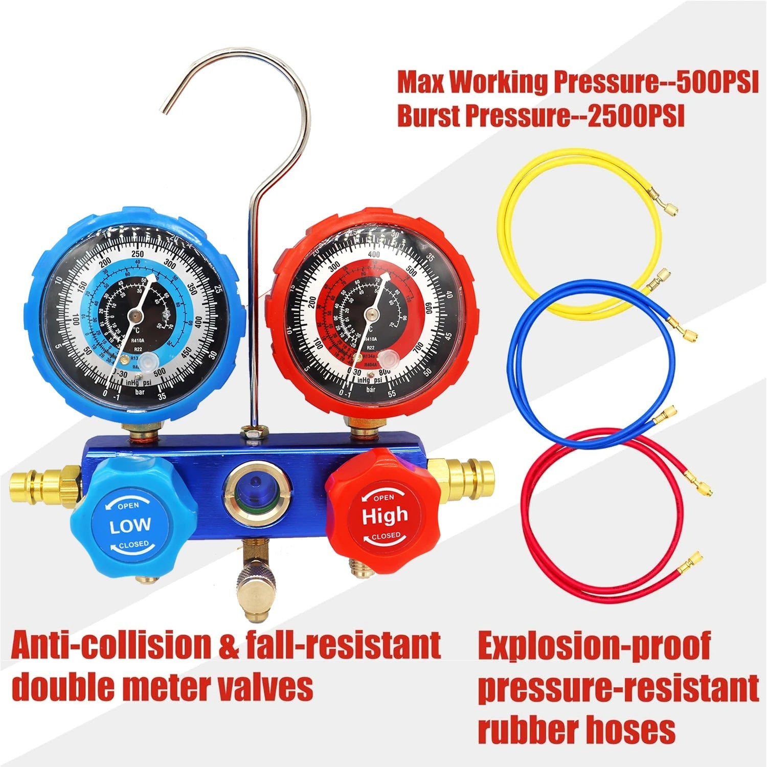 Manifold 3 Voies Climatisation – Kit Diagnostic & Recharge FelizShop