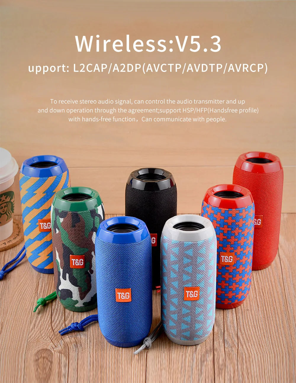 Enceinte Bluetooth Portable T&G TG117 – Haut-parleur Étanche TWS, Son Stéréo Surround, Support Carte TF et Radio FM, Idéal pour l’Extérieur 🚚 Livraison rapide en 8 à 12 jours ouvrés depuis la France ou nos entre FelizShop