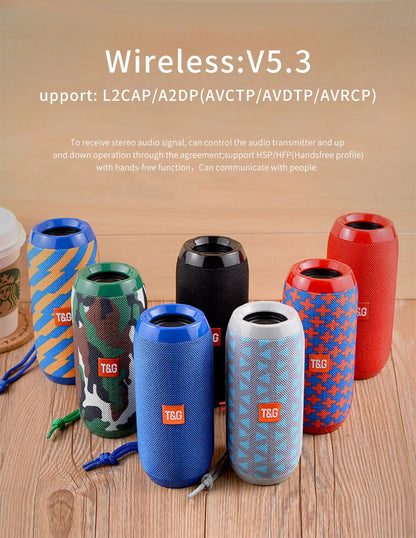 Enceinte Bluetooth Portable T&G TG117 – Haut-parleur Étanche TWS, Son Stéréo Surround, Support Carte TF et Radio FM, Idéal pour l’Extérieur 🚚 Livraison rapide en 8 à 12 jours ouvrés depuis la France ou nos entre FelizShop