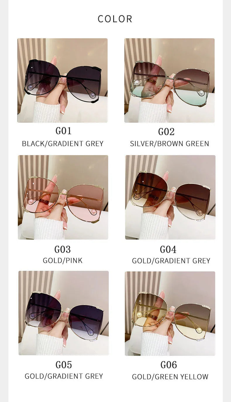 sunglasses Women 2024 Vacation Luxury Oversized Fashion Glasses Sunscreen Luxe Femme Lentes De Sol Mujer Lunette Soleil Femme 🚚 Livraison rapide en 8 à 12 jours ouvrés depuis la France FelizShop