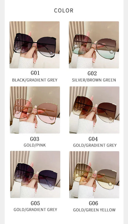 sunglasses Women 2024 Vacation Luxury Oversized Fashion Glasses Sunscreen Luxe Femme Lentes De Sol Mujer Lunette Soleil Femme 🚚 Livraison rapide en 8 à 12 jours ouvrés depuis la France FelizShop