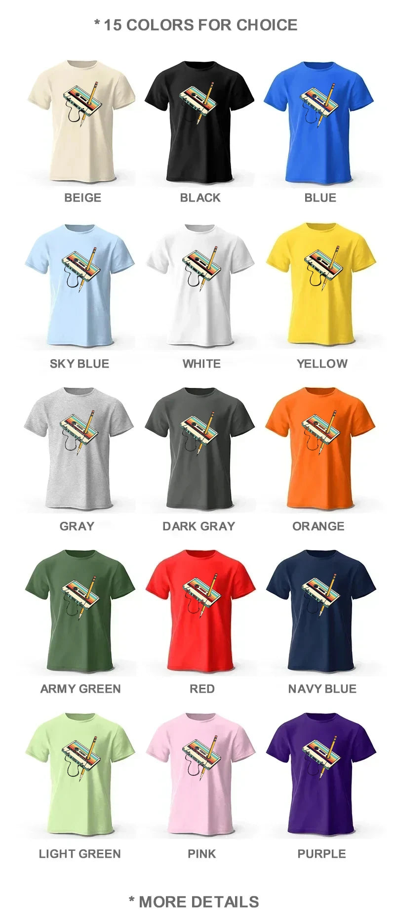 T-shirt Imprimé 100 % Coton – Été, Confort & Style Décontracté🚚 Livraison rapide en 8 à 12 jours ouvrés depuis la France FelizShop
