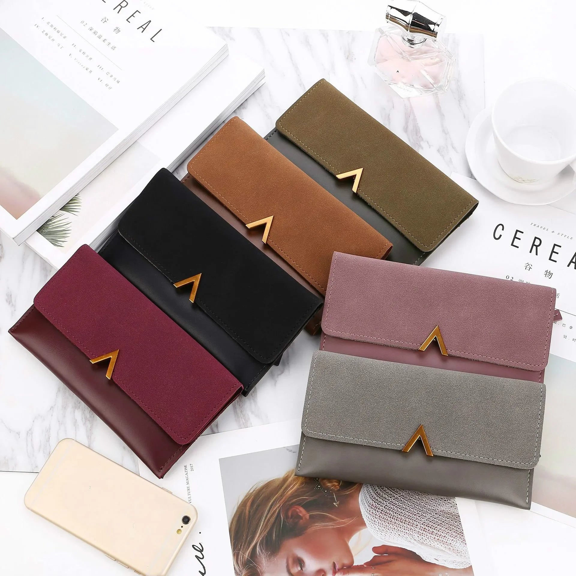 Portefeuille Femme Cuir 2023 – Pochette Enveloppe Chic, Porte-Monnaie & Cartes🚚Livraison rapide gratuite et sécurisée FelizShop