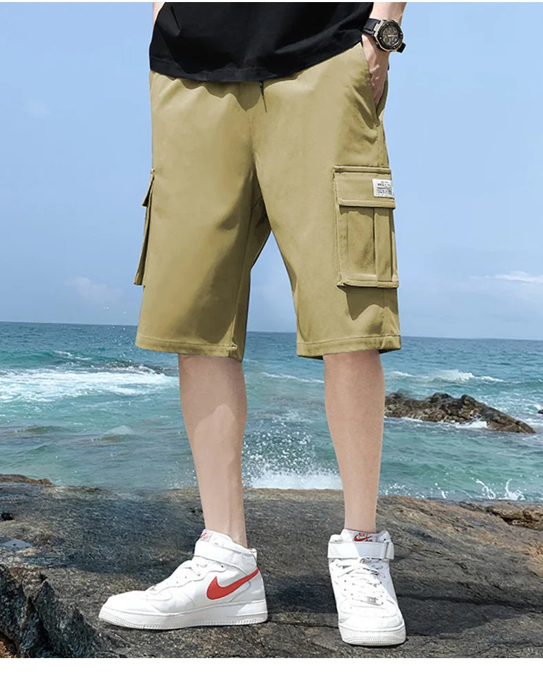 Cargo shorts men's summer loose-fitting five-point pants multi-pocket functional sports pants 🚚 Livraison rapide en 8 à 12 jours ouvrés depuis la France FelizShop