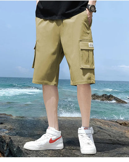 Cargo shorts men's summer loose-fitting five-point pants multi-pocket functional sports pants 🚚 Livraison rapide en 8 à 12 jours ouvrés depuis la France FelizShop