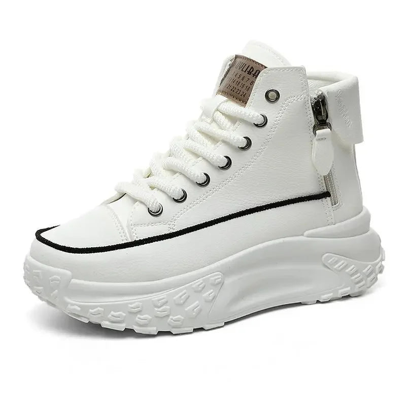 Baskets Montantes Femme Automne/Hiver 2024 – Chaussures Décontractées Légères à Semelle Épaisse avec Talon Intérieur Compensé, Idéales pour les Petites Statures🚚 Livraison rapide en 8 à 12 jours ouvrés depuis FelizShop