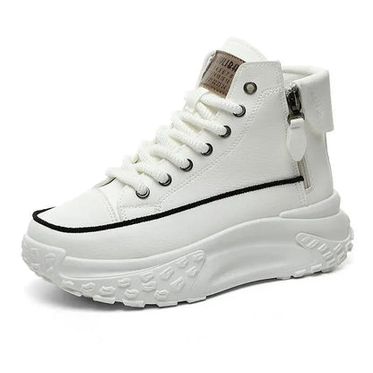 Baskets Montantes Femme Automne/Hiver 2024 – Chaussures Décontractées Légères à Semelle Épaisse avec Talon Intérieur Compensé, Idéales pour les Petites Statures🚚 Livraison rapide en 8 à 12 jours ouvrés depuis FelizShop