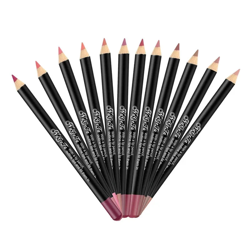 Set 12 Crayons à Lèvres Nude – Lip Liners Waterproof & Hydratants | Teintes Naturelles au Fini Mat🚚 Livraison rapide FelizShop
