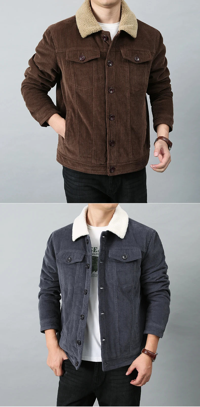 Blouson Homme Hiver – Velours Côtelé, Doublure Polaire & Coupe Décontractée
🚚Livraison rapide gratuite et sécurisée FelizShop
