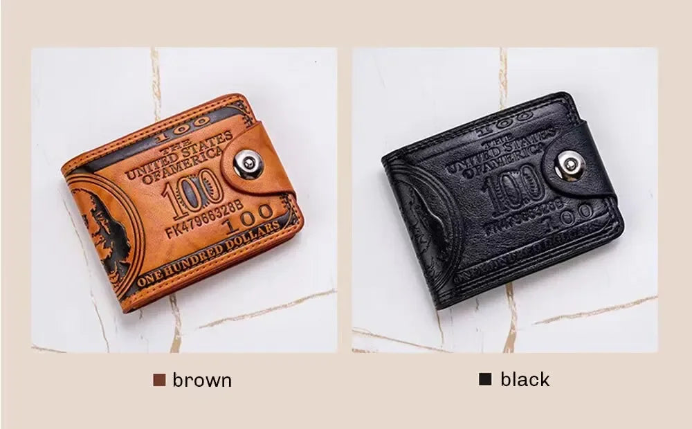 Portefeuille Homme Motif 100$ – Cuir PU | Grande Capacité & Porte-Photos🚚 Livraison rapide en 8 à 12 jours ouvrés depuis la France FelizShop