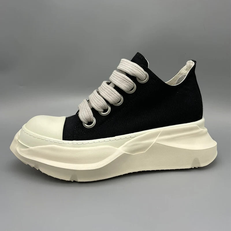 Chaussures casual pour homme — Sneakers en toile à lacets larges — Baskets compensées pour homme, semelle épaisse — Sneakers femme à rehaussement de hauteur🚚 Livraison rapide FelizShop