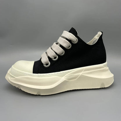 Chaussures casual pour homme — Sneakers en toile à lacets larges — Baskets compensées pour homme, semelle épaisse — Sneakers femme à rehaussement de hauteur🚚 Livraison rapide FelizShop