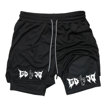 Shorts de compression homme avec poche téléphone — Sports, boucle serviette, entraînement gym — Imprimé été 2 en 1🚚 Livraison rapide en 8 à 12 jours ouvrés depuis la France FelizShop