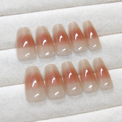 24 faux ongles à presser – Forme coffin rose ombré brillant – Ongles artificiels réutilisables pour femmes – Manucure élégante 🚚 Livraison rapide en 8 à 12 jours ouvrés depuis la France FelizShop