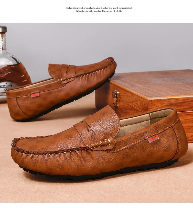 Mocassins Homme Cuir – Chaussures Décontractées à Enfiler | Loafers Style Bateau Haut de Gamme (Taille 38 à 47)🚚 Livraison rapide en 8 à 12 jours ouvrés depuis la France FelizShop