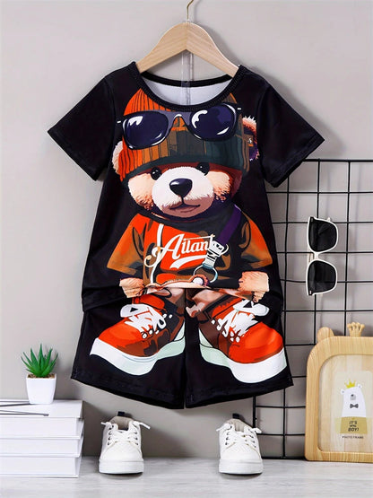 Ensemble Été 2025 Homme – T-Shirt + Short Imprimé Ours – Style Streetwear & Respirant🚚 Livraison rapide en 8 à 12 jours ouvrés depuis la France FelizShop