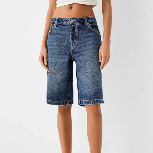 Imcute – Shorts en jean femme style Y2K, longueur genou, taille haute, coupe large. Bermuda droit type "carpenter", tendance et décontracté.
🚚Livraison gratuite rapide et sécurisé FR FelizShop