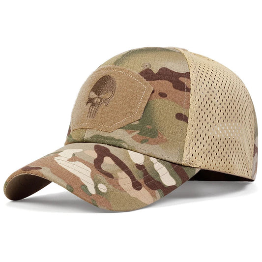 Unisex Skull Embroidery Baseball Net Caps Spring Summer Outdoor Sunscreen Hat Adjustable Casual Trucker Hats FelizShop