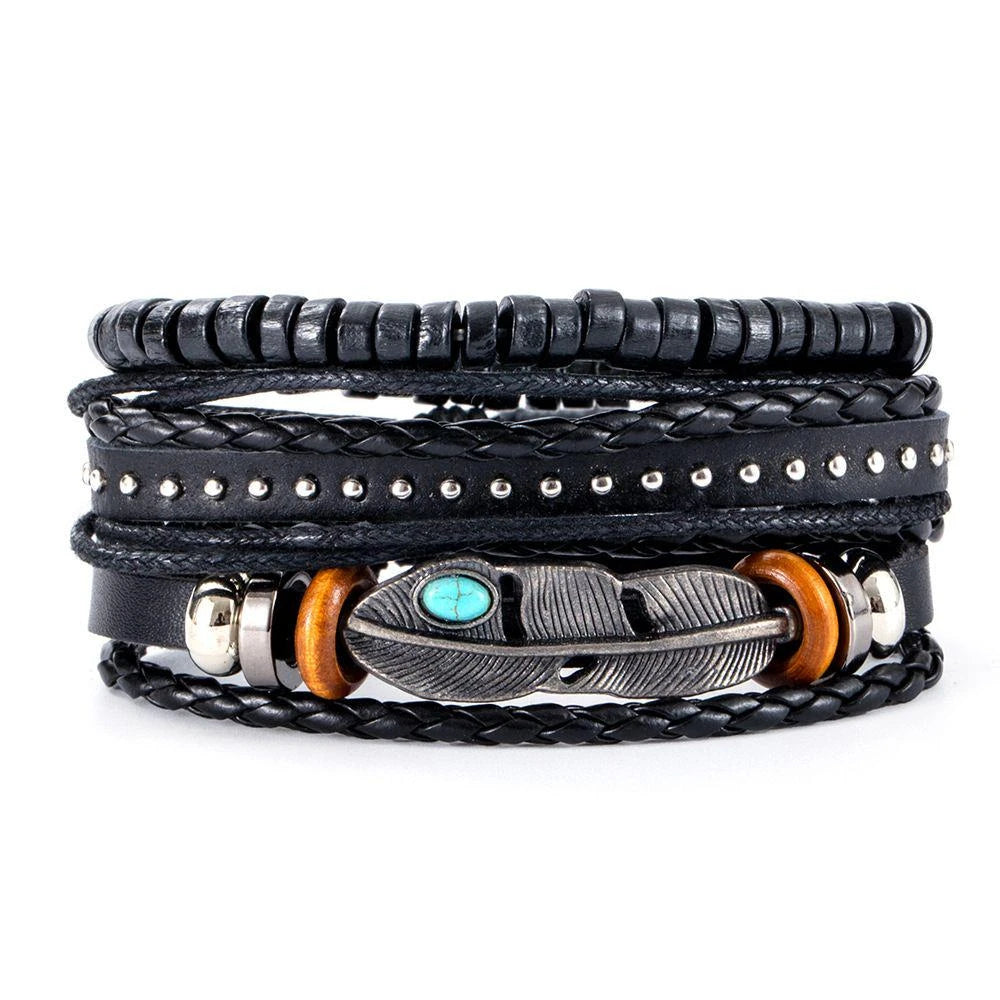 06 2024 Leather Braided Bracelet For Men 🚚 Livraison rapide en 8 à 12 jours ouvrés depuis la France FelizShop