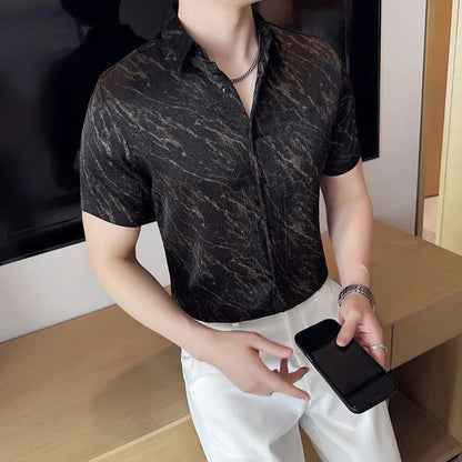 Chemise Slim Fit Homme Été – Jacquard Texturé & Design Élégant | Jusqu’au 4XL 🚚Livraison rapide gratuite et sécurisée FelizShop