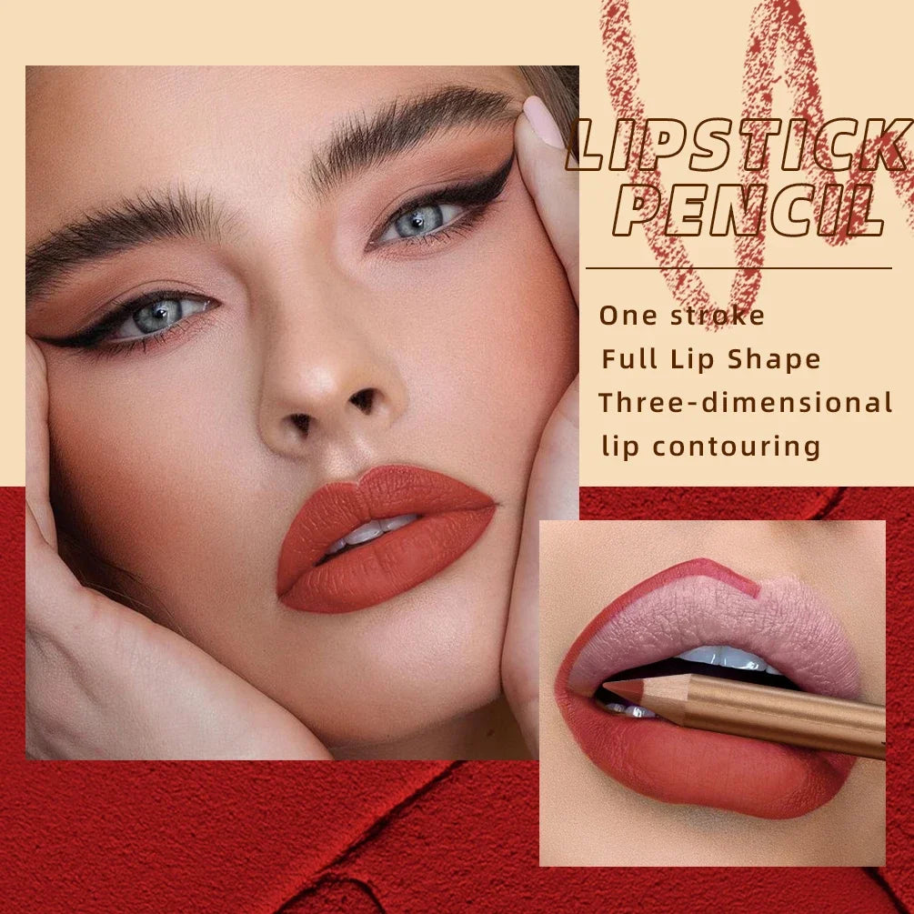 Set 12 Crayons à Lèvres Mat – Waterproof & Longue Tenue | Lip Liner Non-Transfert pour Contour Précis & Maquillage Parfait🚚 Livraison rapide FelizShop
