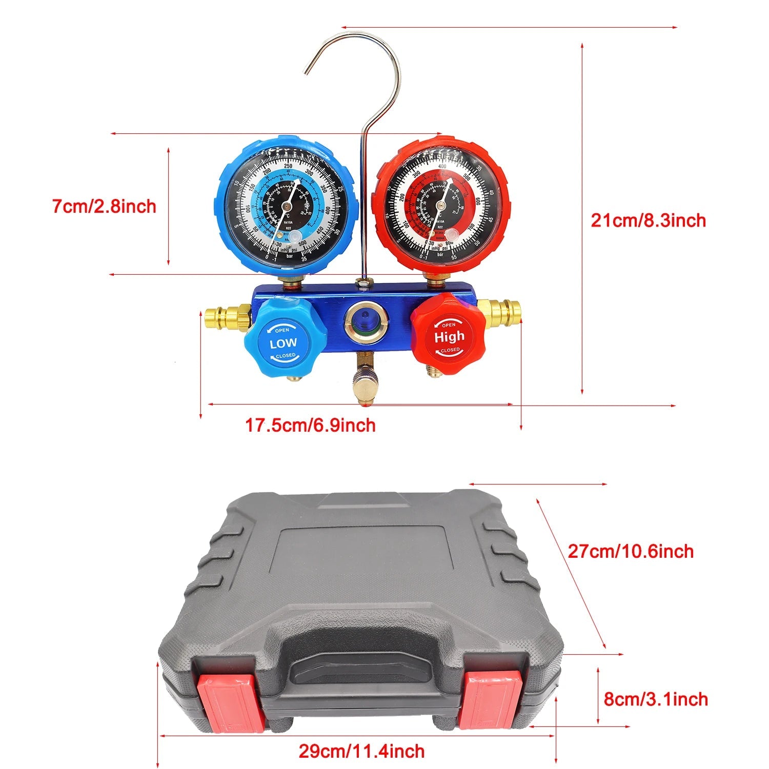 Manifold 3 Voies Climatisation – Kit Diagnostic & Recharge FelizShop