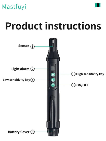 Détecteur de Fuite de Gaz Portable MASTFUYI – Alarme Sonore & Lumineuse FelizShop