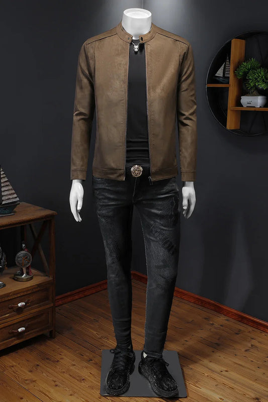2025 new high-quality slim men's leather jacket,🚚Livraison rapide gratuite et sécurisée FelizShop