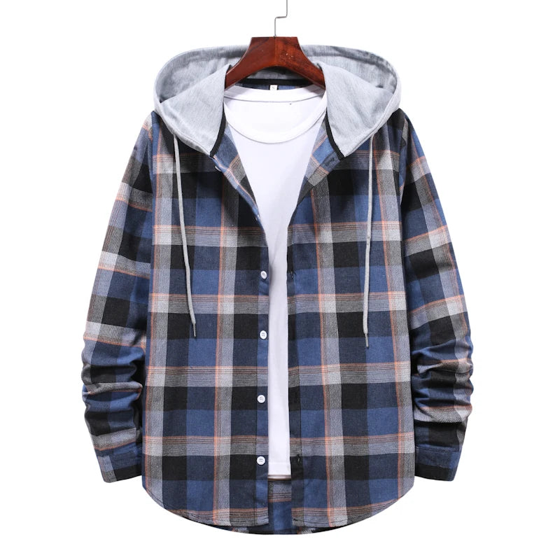 Chemise à Carreaux à Capuche pour Homme – Style Décontracté & Urbain – Manches Longues🚚 Livraison rapide en 8 à 12 jours ouvrés depuis la France FelizShop