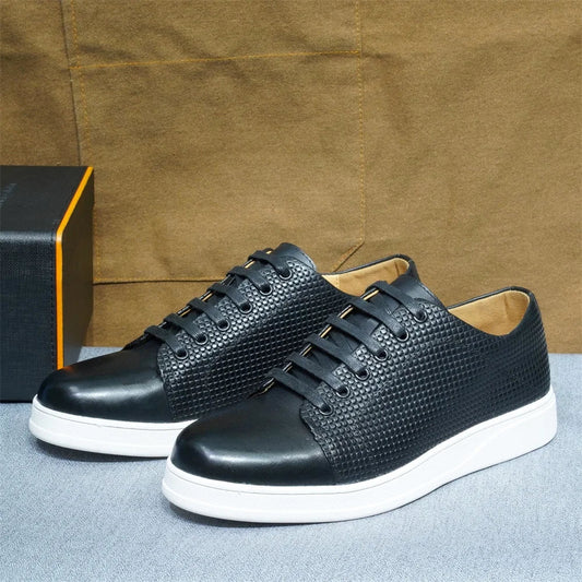 Chaussures casual classiques pour homme, taille 38 à 50 — Sneakers en cuir véritable à lacets — Derby plats, chaussures de conduite, shopping ou travail🚚 Livraison rapide en 8 à 12 jours ouvrés depuis la France FelizShop