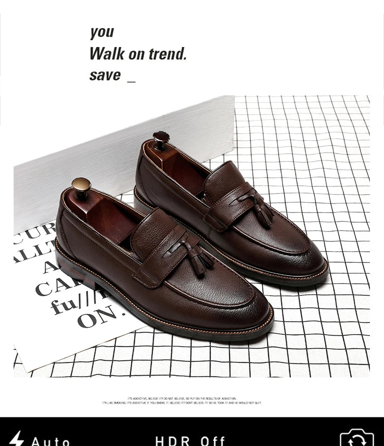 Chaussures pour homme en cuir véritable — Oxford de haute qualité — Sneakers outdoor style italien — Noires — Design élégant pour bureau, jogging ou tenue habillée🚚 Livraison rapide FelizShop