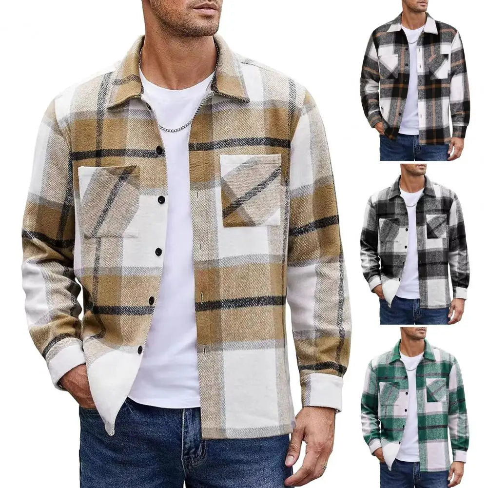 urchemise Vintage à Carreaux Homme – Style Décontracté Automne🚚Livraison rapide gratuite et sécurisée FelizShop