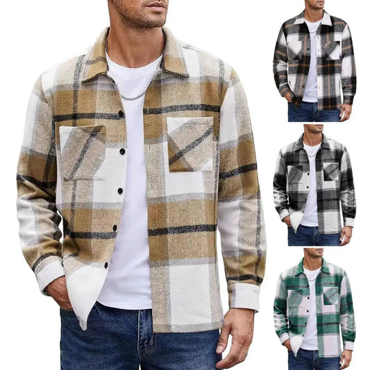 urchemise Vintage à Carreaux Homme – Style Décontracté Automne🚚Livraison rapide gratuite et sécurisée FelizShop