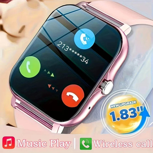 Montre connectée sport 1,83'' — Montre fitness, suivi santé, étanche, appels sans fil — Pour hommes et femmes — Compatible iOS, Xiaomi (2025)🚚 Livraison rapide en 8 à 12 jours ouvrés depuis la France FelizShop