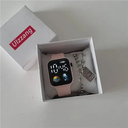 Montre sport LED tendance — Montre digitale homme rose, bracelet en silicone, style casual — Montre femme électronique🚚 Livraison rapide en 8 à 12 jours ouvrés depuis la France FelizShop
