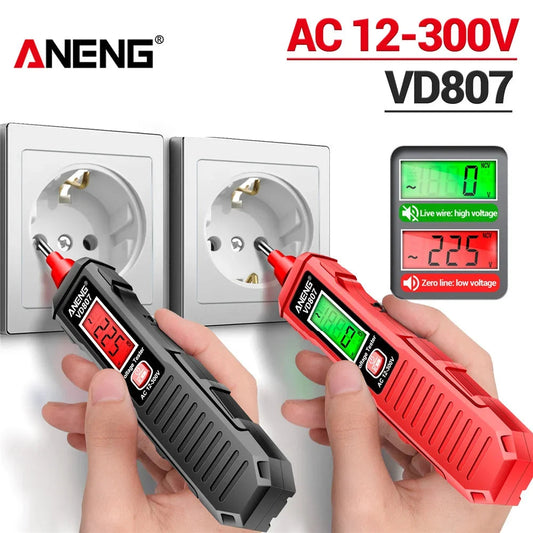 ANENG VD807 – Stylo testeur électrique intelligent à induction, capteur NCV sans contact, détecteur de tension AC 12–300V, fréquence 50/60Hz. Outil portable de détection de fils électriques.🚚Livraison gratuite ra FelizShop