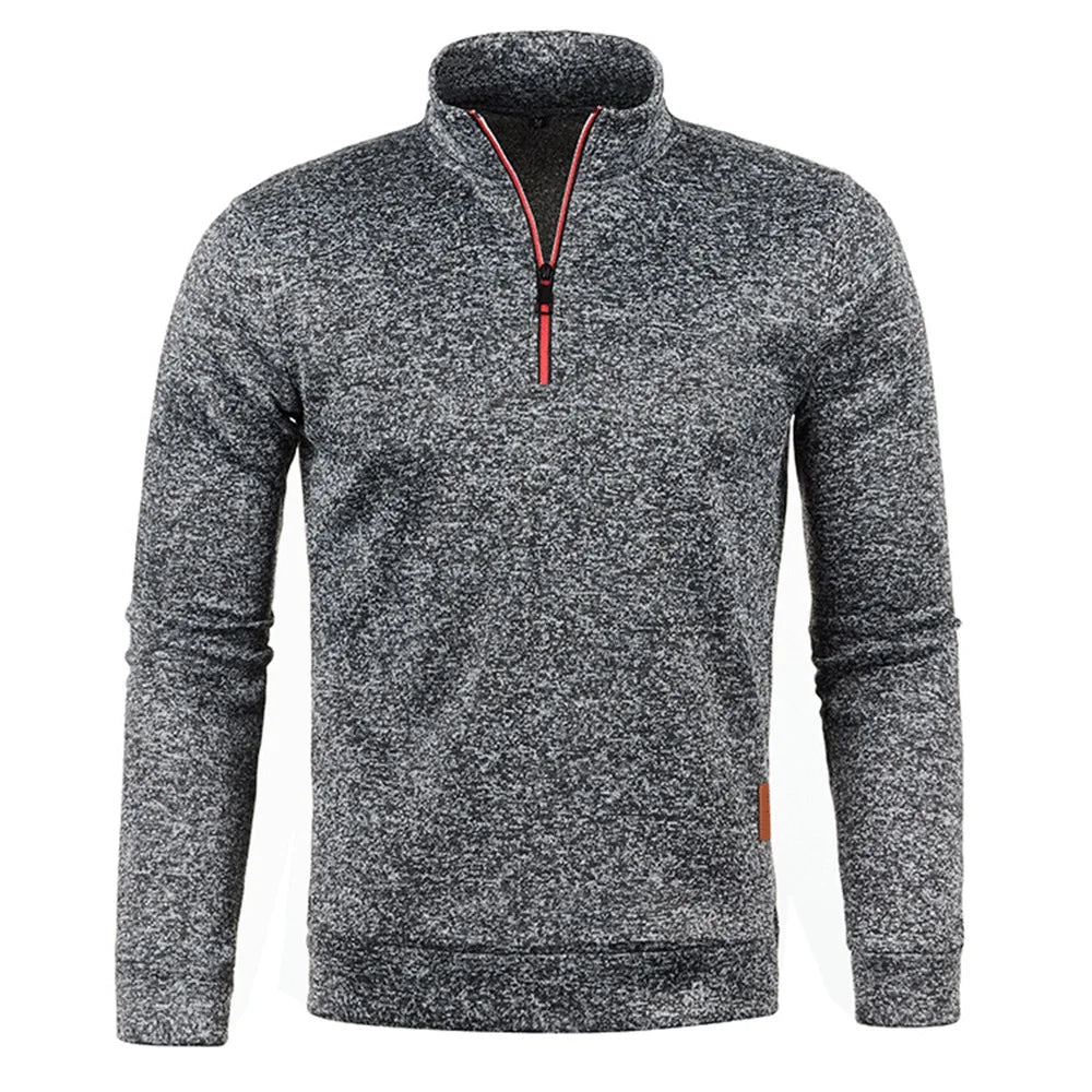 Sweatshirt Homme Demi-Zippé – Pull Épais à Col Montant, Style Décontracté pour le Printemps/Automne, Couleur Unie 🚚 Livraison rapide en 8 à 12 jours ouvrés depuis la France FelizShop