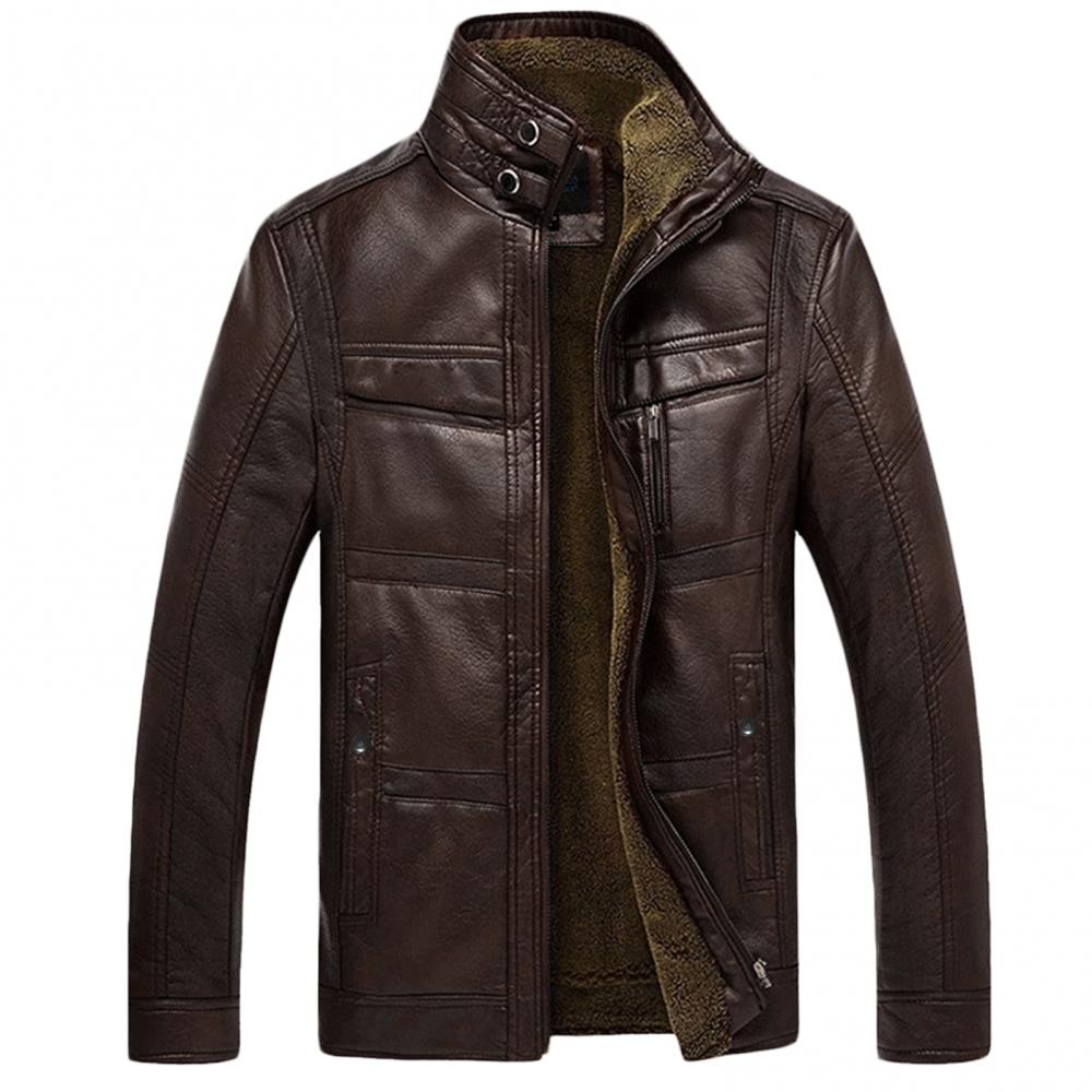 veste homme Marron pour Homme – Doublée Polaire, Style Motard🚚Livraison rapide gratuite et sécurisée FelizShop