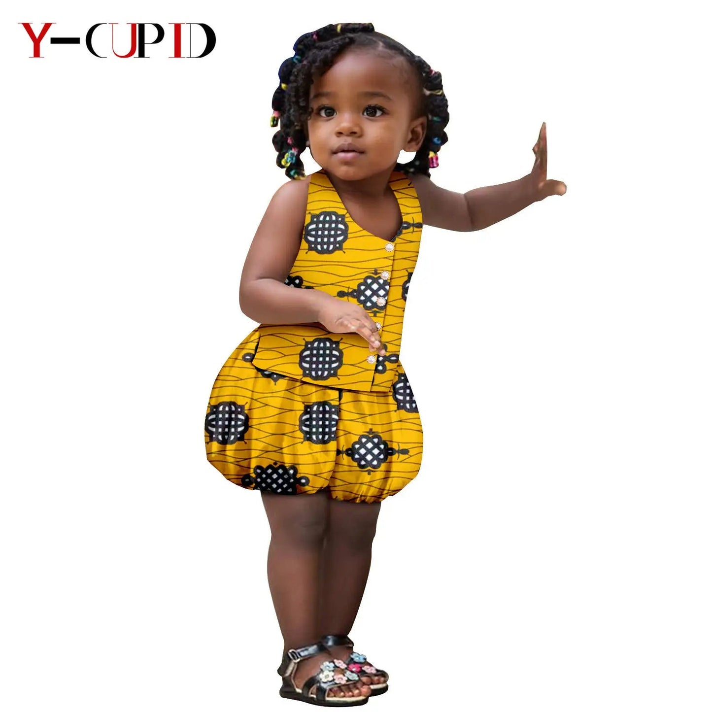 Ensemble Africain Bébé Fille – Top & Short FelizShop