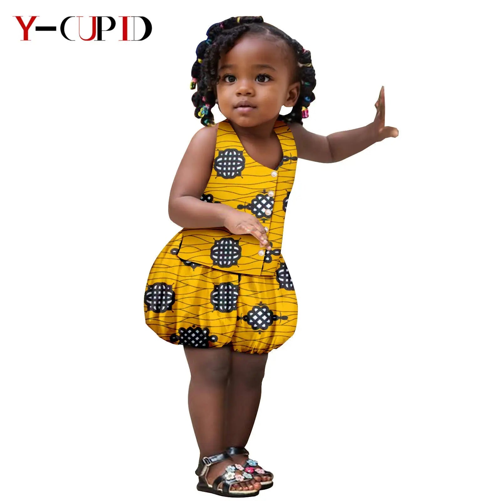 Ensemble Africain Bébé Fille – Top & Short FelizShop