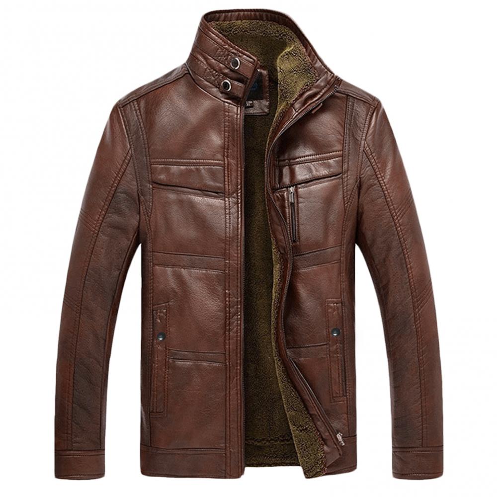 veste homme Marron pour Homme – Doublée Polaire, Style Motard🚚Livraison rapide gratuite et sécurisée FelizShop