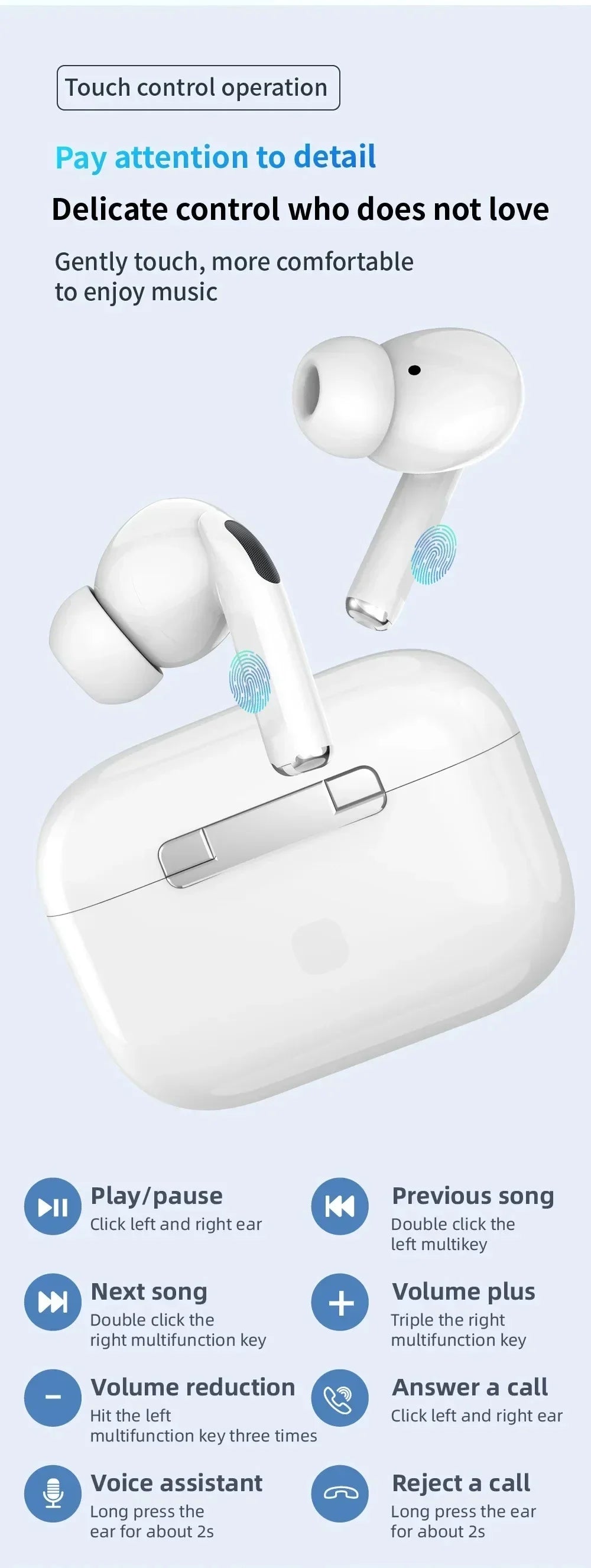 Air Pro True Wireless Bluetooth Earphones Headphones Bin Lanyard HiFi Sound Low Latency Noise Reduction Earbuds for IOS Android FelizShop
