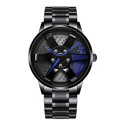 Montre Homme Sport Luxe – Quartz Acier Inoxydable Design Jante de Voiture FelizShop