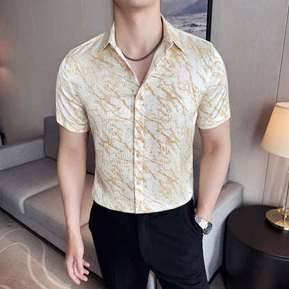 Chemise Slim Fit Homme Été – Jacquard Texturé & Design Élégant | Jusqu’au 4XL 🚚Livraison rapide gratuite et sécurisée FelizShop