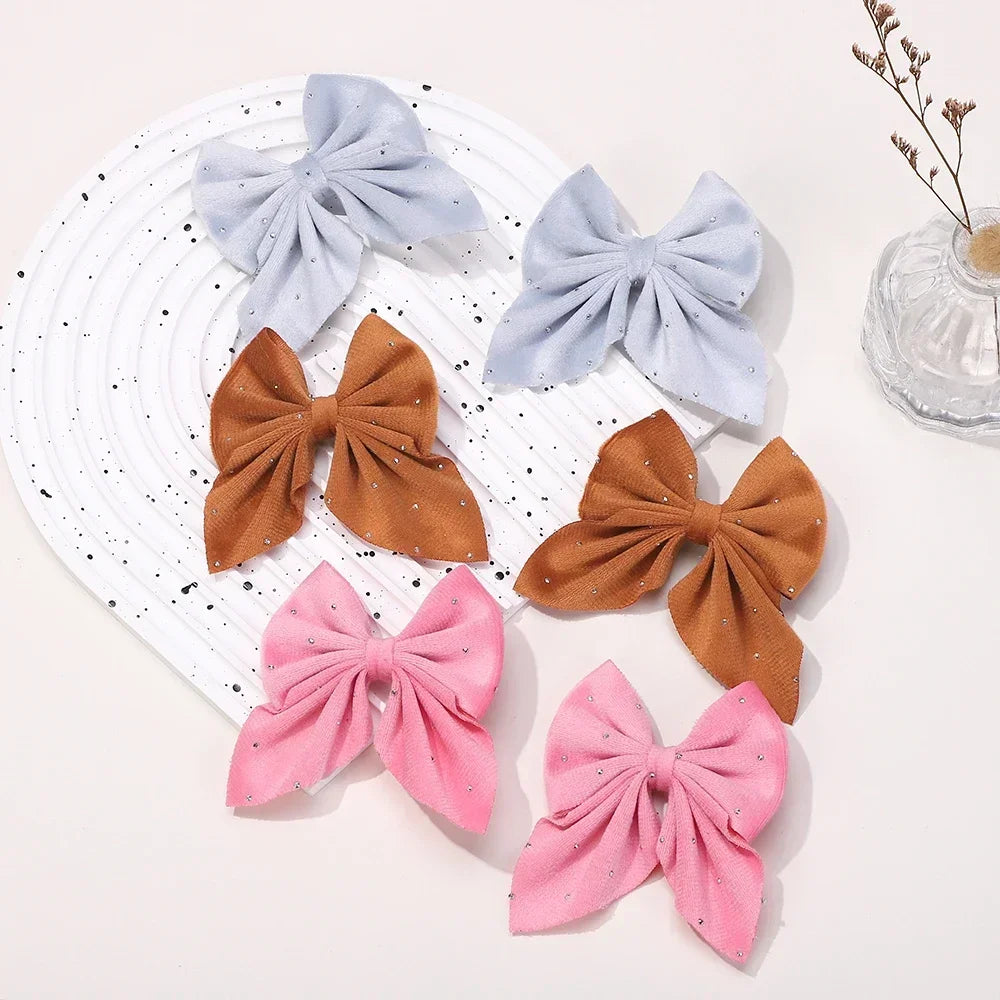 Barrettes Nœud Rouge Velours pour Fille – Lot de 2 Accessoires Cheveux à Pois Étoilés FelizShop