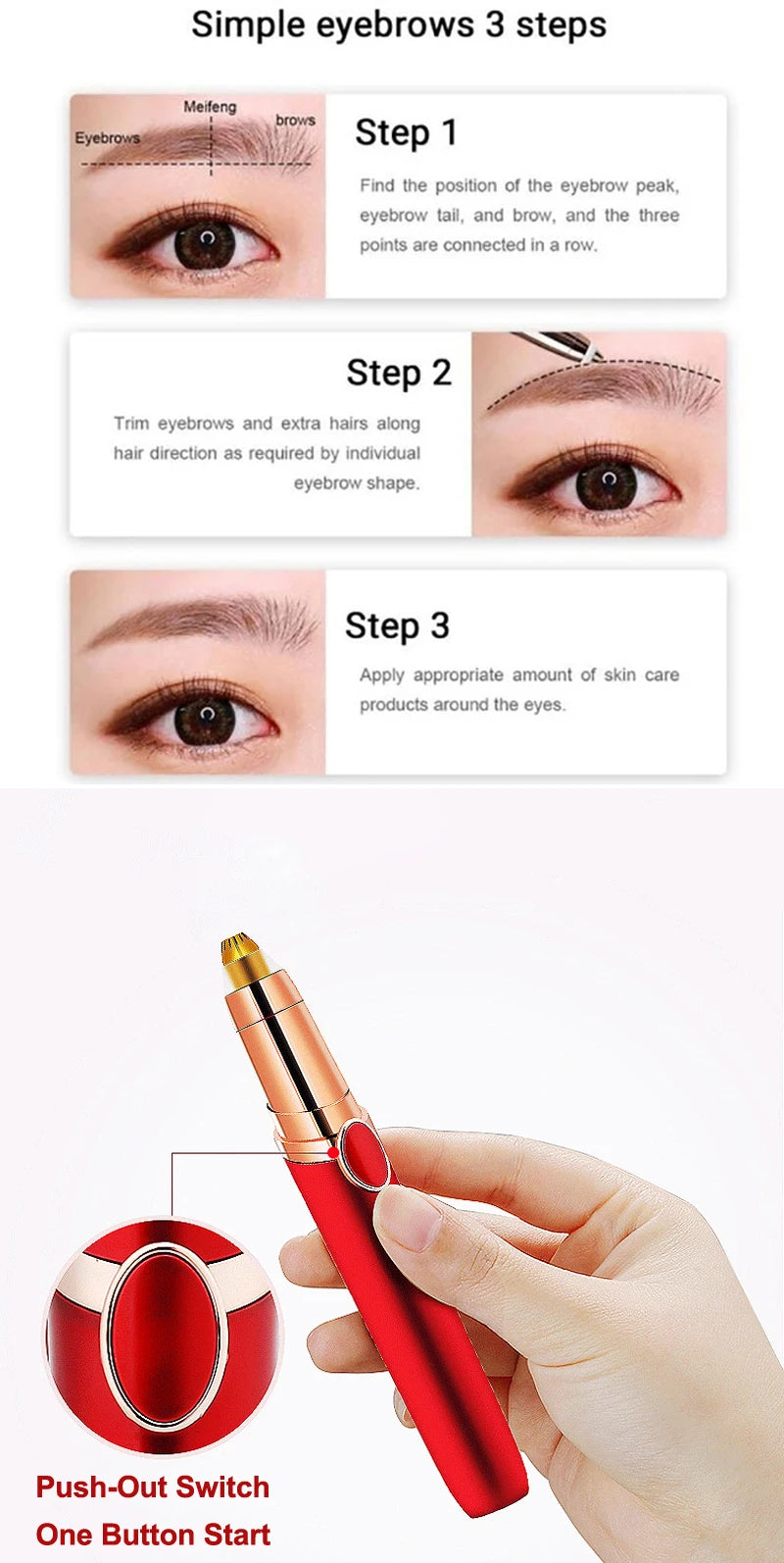 Épilateur Électrique Sourcils – Rechargeable USB | Rasoir Mini Portable Femme 🚚 Livraison rapide en 8 à 12 jours ouvrés depuis la France FelizShop