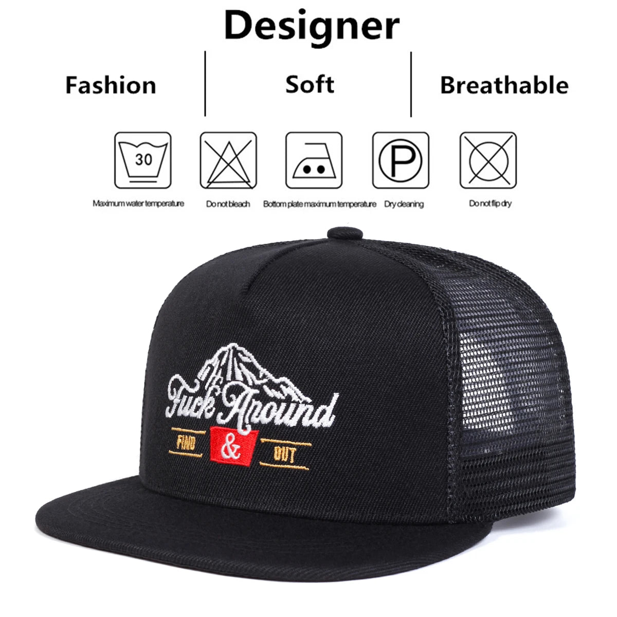 Casquette unisexe ANOUND avec broderie lettres – Style hip-hop – Casquette filet réglable pour le printemps et l’été – Casquette de baseball décontractée, protection solaire, sport 🚚 Livraison rapide FelizShop